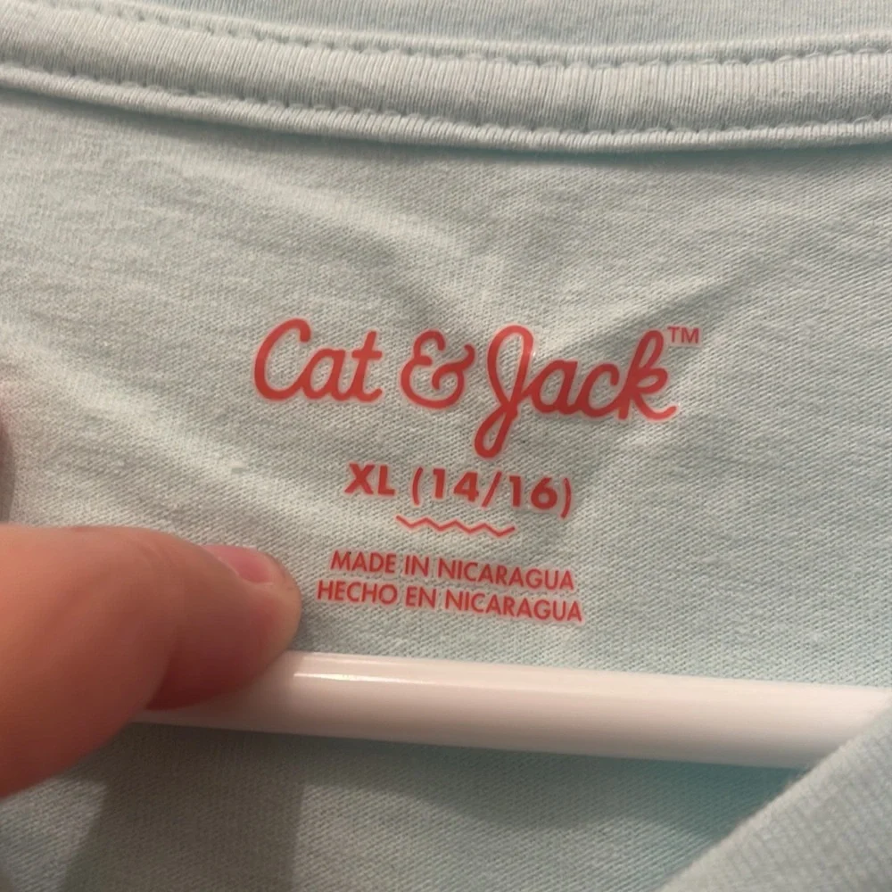 Cat and Jack unicorn blue shirt with glitter size 14 new